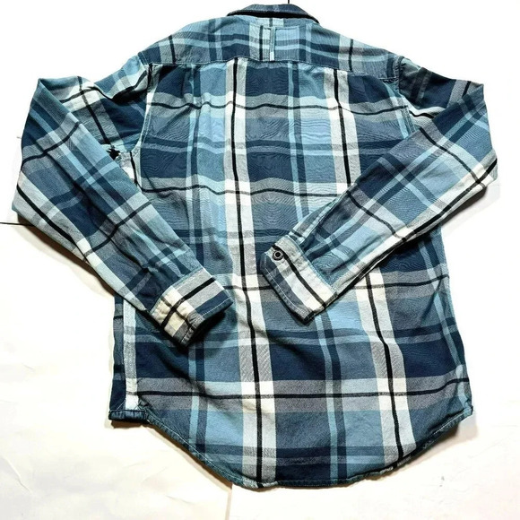 Zara Man Slim Fit Blue/Gray Plaid Button-Up Shirt Size XL/44 - Picture 8 of 12